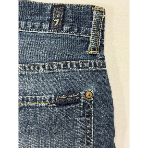 7 For All Mankind Men's Austyn Straight Leg Blue Denim Jeans - Size 36x34 *READ* - Picture 3 of 7